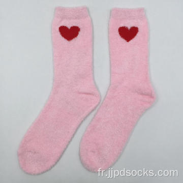 Chaussettes de fils de fond rose